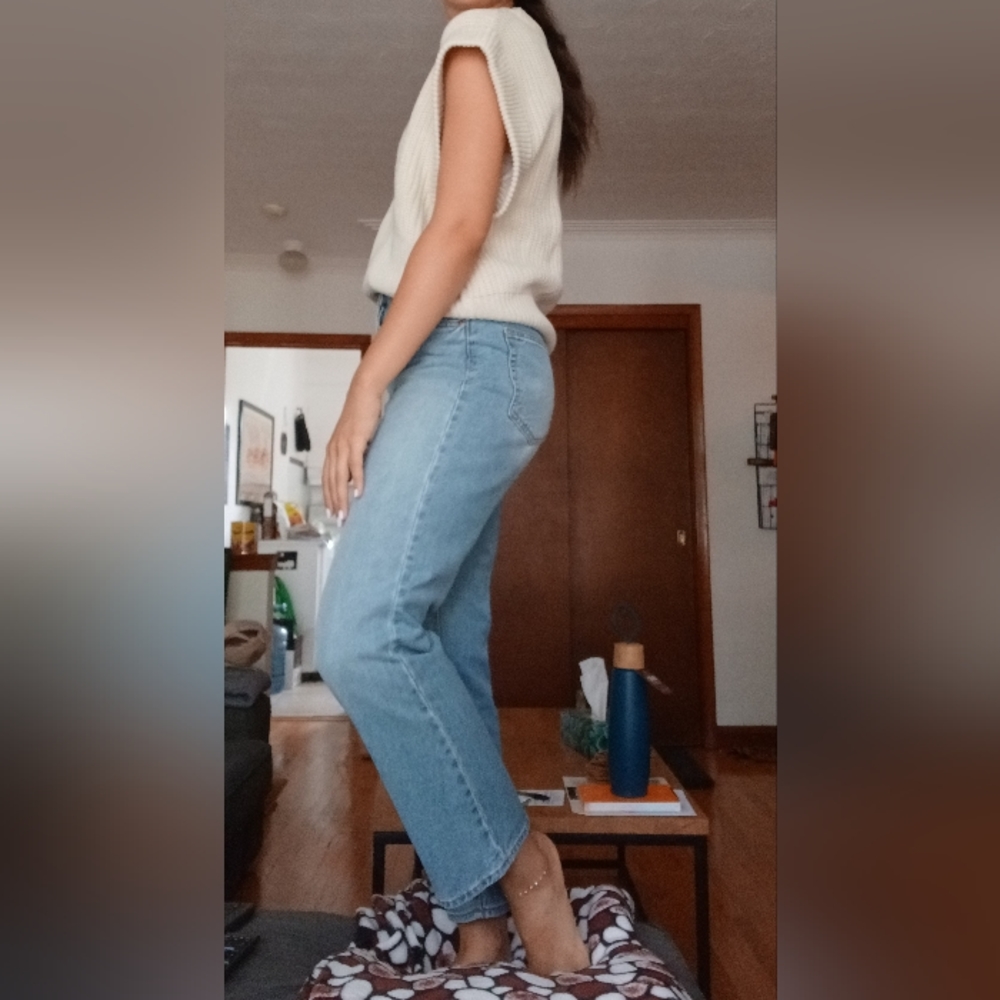 H&M Straight High Ankle Jeans in 'Light Denim Blue', Size 6 - Picture 12 of 12
